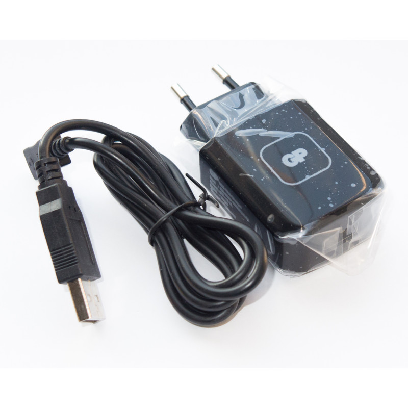 Ładowarka GP USB 5V@2,1A / 230V + kabel MICRO USB