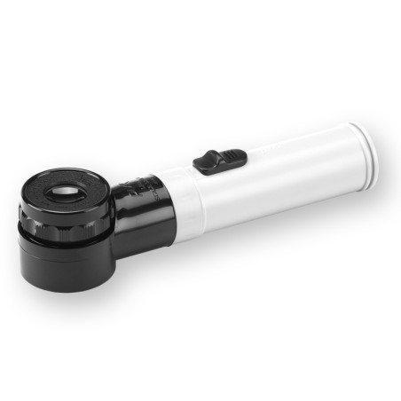 Lupa skalowana 10x 0,1mm z oświetleniem Peak