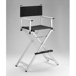 Krzesło 'reżyserskie' aluminiowe wys. 65cm srebrne