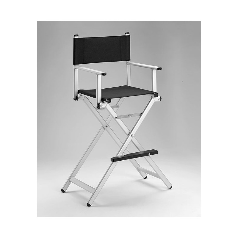 Krzesło 'reżyserskie' aluminiowe wys. 65cm srebrne