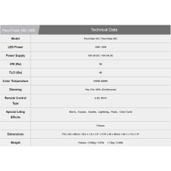 Lampa PavoTube II 30C RGBWW 2KIT akumulator wbud.