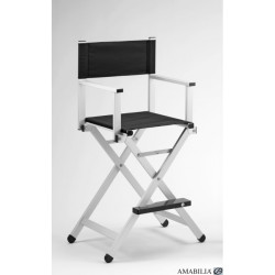 Krzesło 'reżyserskie' aluminiowe wys. 70cm srebrne